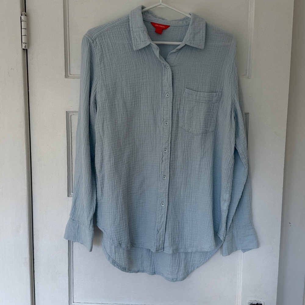 🐈‍⬛💕Light blue comfy cotton shirt